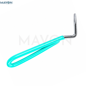 Grattoir à sabots en acier inoxydable avec poignée antidérapante en vinyle noir |   Ramasseur durable pour le nettoyage des sabots des chevaux et du bétail - Product Image 6