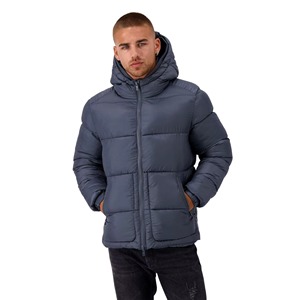 High Quality Men's Colorful Reflective Quilted Bomber <b>Jacket</b> Winter Warm Hooded Stand Windproof Eco-Friendly Wool-Lined - Product Image 5