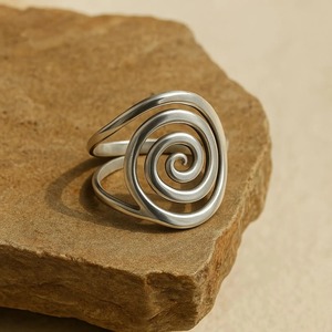Spiral <b>925</b> <b>Silver</b> <b>Ring</b> Minimalist Unisex Everyday Wear - Product Image 3
