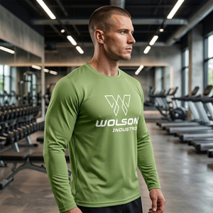 Camiseta Deportiva Profesional para Hombre, Casual, Manga Larga, Cuello en V, Spandex/Poliéster, Absorbe la Humedad, Transpirable, Ecológica, para Gimnasio - Product Image 5