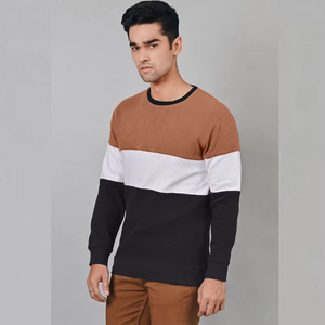 Suéter de Punto con Bloques de Color para Hombre, Cuello Redondo, Corte Regular, Estilo Casual para Otoño - Product Image 4