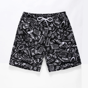 Shorts de bain pour hommes, taille élastique, polyester respirant, séchage rapide, écologique, OEM - Product Image 3