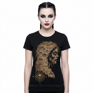 เสื้อยืดสไตล์วินเทจลายกราฟิกสยองขวัญสำหรับผู้หญิง ลายโอเปร่าดีว่า ซอมบี้ สตรีทแวร์ย้อนยุค รับผลิตเสื้อผ้าขายส่ง - Product Image 2