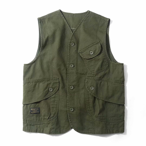 100% Cotton Twill Journalist Hunting <b>Camera</b> Man Vest Men's Multi-Pocket Casual Summer Outerwear Oversized Waistcoat - Product Image 2