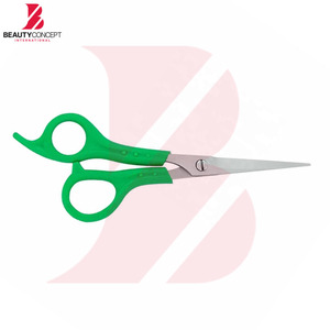 Ciseaux de barbier professionnels en plastique vert personnalisés OEM, design ergonomique, outils de coiffure pour salon - Product Image 4