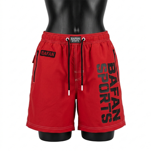 กางเกงว่ายน้ำผู้หญิงพรีเมียม น้ำหนักเบา แห้งเร็ว ผลิตจากโพลีเอสเตอร์ สีแดง กางเกงชายหาด สกรีนโลโก้ตามสั่ง ป้ายทอ สำหรับผู้หญิง - Product Image 3