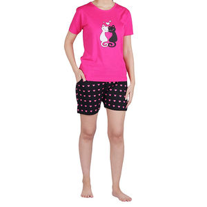 Ensemble deux pièces pour femmes, t-shirt confortable à col rond et short, hauts à manches courtes unis avec short, ensemble d'été pour femmes - Product Image 4