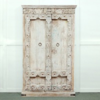 Armoire de chambre en bois massif de chêne indien, style antique, finition rustique, meuble durable pour la maison, salon