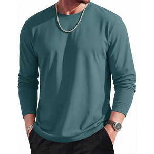 Camisetas de manga larga para hombre, camisetas de algodón con cuello redondo, camisetas básicas suaves e informales de manga larga - Product Image 5