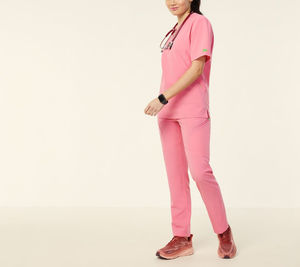 Blouses médicales unisexes roses, uniformes d'hôpital, ensemble de blouses médicales en polyester tissé pour médecins et infirmières - Product Image 2