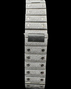 นาฬิกาข้อมือผู้ชายสุดหรู ดีไซน์ฮิปฮอป หน้าปัดสีแดงปรับแต่งได้ ประดับเพชรโมอิสซาไนต์เต็มหน้าปัด ตัวเลขโรมัน สวยงาม - Product Image 4