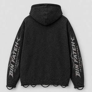 Sweat à capuche personnalisé épais délavé pour garçons, sweat à capuche délavé à l'acide, matière respirante, séchage rapide, sweat à capuche délavé à l'acide pour hommes, vente en gros - Product Image 3