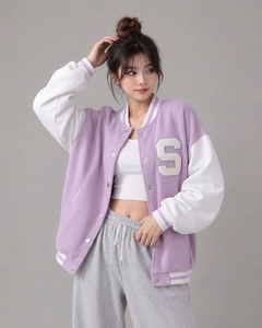 Chaqueta Varsity Personalizada al por Mayor para Mujer, Chaqueta Bomber de Béisbol Universitaria de Primera Calidad, Ropa Casual Urbana OEM - Product Image 4