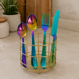 Ensemble de couverts de luxe en acier inoxydable PVD arc-en-ciel, résistant au lave-vaisselle et léger, de IEI - Product Image 6