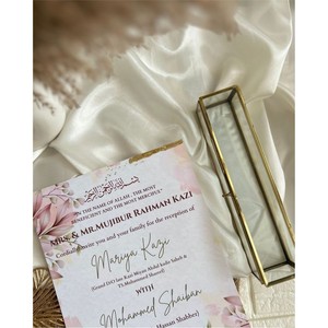 Luxury Gold Brass Glass Scroll <b>Box</b> Elegant Wedding Invitation <b>Box</b> Wholesale Clear Keepsake Jewelry <b>Box</b> for Royal Invitations <b>Box</b> - Product Image 1