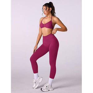 Ensemble de yoga pour femme : soutien-gorge de sport correcteur de posture, leggings taille haute, compression graduée pour l'alignement et la stabilité du tronc, en nylon et élasthanne - Product Image 5