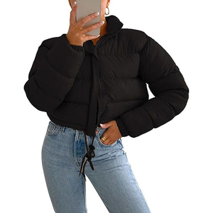 Chaqueta acolchada impermeable para mujer, diseño de burbujas, abrigo de invierno acolchado, chaqueta corta de nailon para exteriores - Product Image 2
