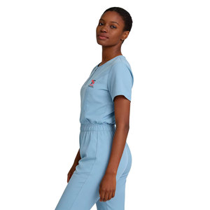 Tenue médicale professionnelle Solid Trader pour les professionnels de la santé – Ensemble de blouses et pantalons en mélange de coton et polyester doux et respirant – Uniforme d'hôpital - Product Image 4