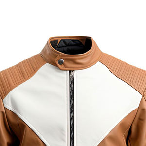 Mens Genuine Sheep Skin Leather <b>Jacket</b> New Design High Quality <b>Winter</b> Biker <b>Jacket</b> Windproof <b>Waterproof</b> Custom Logo Stand Collar - Product Image 3