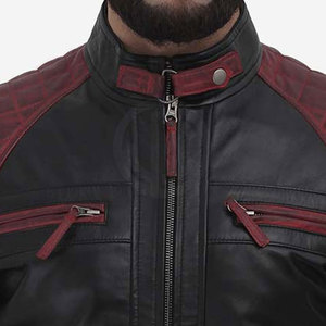 Factory Direct <b>Leather</b> Winter Men's Plus Size <b>Jacket</b> with Stand Collar Front Logo Breathable & Eco-Friendly Cow Skin - Product Image 6