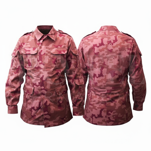 Veste longue de travail camouflage imprimée sur toute la surface, style moderne, multi-poches, fermeture à boutons en coton, veste d'extérieur - Product Image 6