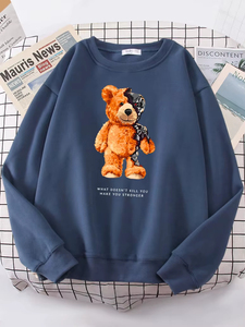 Sudadera con capucha para mujer, estilo profesional, con diseño de oso de peluche que te muestra lo que realmente soy, sudadera informal oversize para mujer, estilo hipster - Product Image 6