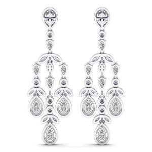 REYES Pendientes Colgantes de Plata de Ley 925 con Diamantes Cultivados en Laboratorio CVD HPHT Personalizados para Mujer, Joyería Fina de Lujo para Bodas - Product Image 4