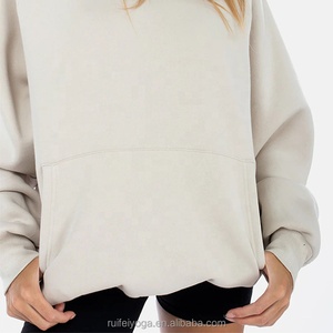 Bulk Wholesale Custom Logo High Quality Blanks Drop Shoulder 350gsm Cotton Fleece Oversized Winter <b>Lined</b> Women <b>Hoodie</b> 2026 - Product Image 5