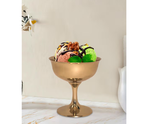 Bol à glace en laiton, finition lisse et polie, artisanat de haute qualité, ensemble de 2 bols et cuillères, meilleur prix - Product Image 2