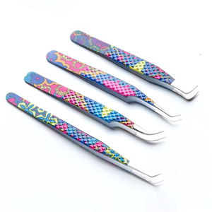 Nouvelles pinces à cils professionnelles en acier inoxydable de haute qualité avec revêtement en papier pour extensions de cils - Product Image 1