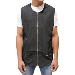 Professional Barber Sleeveless Vest for Men Customized Color 2 Pockets for Barber Tools One Way Zipper Waterproof Eco-Friendly - Product Image 5