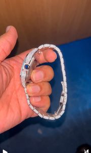 Nouvelle Arrivée Montre Mécanique de Luxe en Acier Inoxydable, Cadran Carré en Alliage, 100% Entièrement Sertie de Diamants Moissanite VVS ETA - Product Image 4