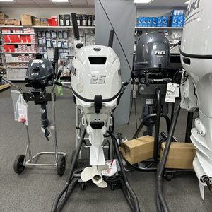 2025 Yamaha F25SWTHC2 Blanc Poignée de commande électrique Démarrage électrique avec Power Tilt & Trim - Product Image 4