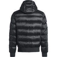 Blouson d'hiver matelassé à capuche pour homme, coupe ajustée, couleur unie, fermeture éclair, coupe-vent, imperméable, motif écossais, résistant au froid