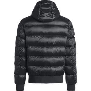 Blouson d'hiver matelassé à capuche pour homme, coupe ajustée, couleur unie, fermeture éclair, coupe-vent, imperméable, motif écossais, résistant au froid - Product Image 5