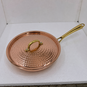 Sartén de Cobre Martillado Hecha a Mano con Mango de Latón, Utensilio de Cocina, Fabricante y Proveedor OEM ODM - Product Image 2
