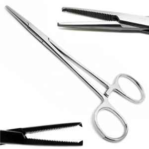 Pinza Hemostática Kocher de Acero Inoxidable, Curva y Recta, Instrumento Quirúrgico con Certificación CE - Product Image 1