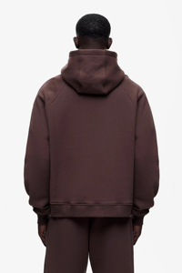 Survêtement oversize d'hiver en maille polyester/coton pour homme, deux pièces, respirant, imprimé, avec sweat à capuche et pantalon décontracté uni - Product Image 2