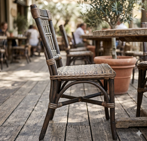 Silla de bistró de ratán natural hecha a mano, silla de comedor de mimbre vintage, muebles de patio resistentes a la intemperie para cafetería, hotel, jardín. - Product Image 4