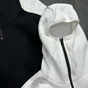 Sudadera con capucha y media cremallera V2 Ninja para hombre, de felpa francesa lisa, transpirable e integrada, con cremallera completa y diseño de pasamontañas. - Product Image 3