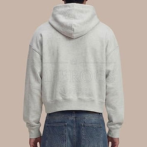 เสื้อฮู้ดดี้โอเวอร์ไซส์ผู้ชาย พิมพ์โลโก้ด้านหน้า ผ้าคอตตอน 100% หนัก 450 กรัม เป็นมิตรต่อสิ่งแวดล้อม ระบายอากาศได้ดี สไตล์สตรีทแวร์ - Product Image 3