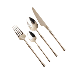 Ensemble de couverts de luxe en acier inoxydable doré, finition miroir, style moderne, avec couteau, cuillère et fourchette, pour mariage, hôtel, vaisselle de table - Product Image 3
