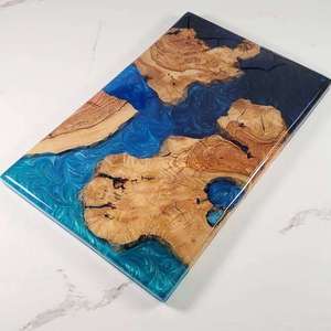 Planche à découper en bois avec poignée, sûre, écologique, antibactérienne, en résine, pour couper le fromage, de haute qualité, motif damier, épaisseur 2,0 cm - Product Image 3