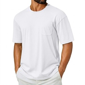 Camiseta Blanca de Hombre con Bolsillo, de Alta Demanda, Algodón Premium, Corte Regular, Cuello Redondo, Estilo Casual y Urbano - Product Image 4