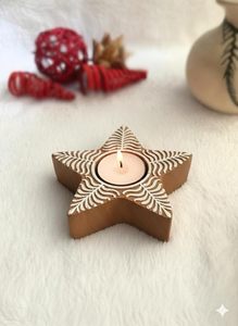 Handmade Round Wooden <b>Tea</b> <b>Light</b> <b>Holder</b> for Weddings-Decorative Table Decor - Product Image 1