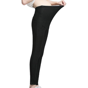 Custom New Arrival Seamless Solid Mid Yoga <b>Leggings</b> Soft Elastic Waist Polyester Spandex for Pregnant Women - Product Image 2
