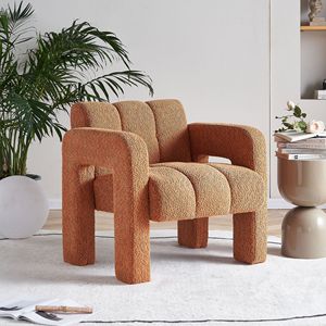 Poltrona imbottita in tessuto bouclé da 31,10 pollici per soggiorno - Product Image 1