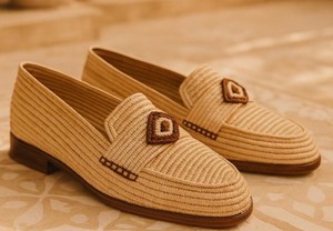 Mocassins en raphia faits à la main pour hommes – Chaussures marocaines tissées, chaussures à enfiler naturelles - Product Image 2