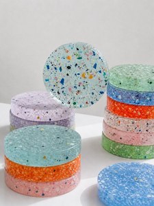 Ensemble de dessous-de-verre en résine époxy de luxe, faits à la main, écologiques, pour le thé, le café, le vin, le petit-déjeuner, la vaisselle, les tapis de table, les dessous-de-plat, cadeaux de Noël - Product Image 5