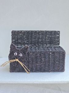 Panier décoratif FELINE FUN en jonc de mer pour rangement, organisateur pour salle de bain et buanderie - Product Image 2